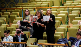 联合国安理会被要求释放加沙人质的抗议者打断