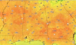 阿拉巴马州今天气温将达到三位数