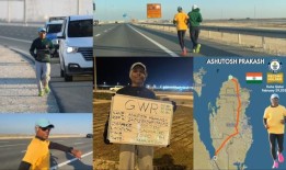 一名男子徒步穿越卡塔尔，创下吉尼斯纪录