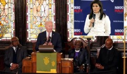 妮基·黑利在拜登访问2015年大规模枪击事件发生的查尔斯顿教堂时打断了他