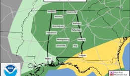 周六阿拉巴马州可能会出现孤立的强风暴